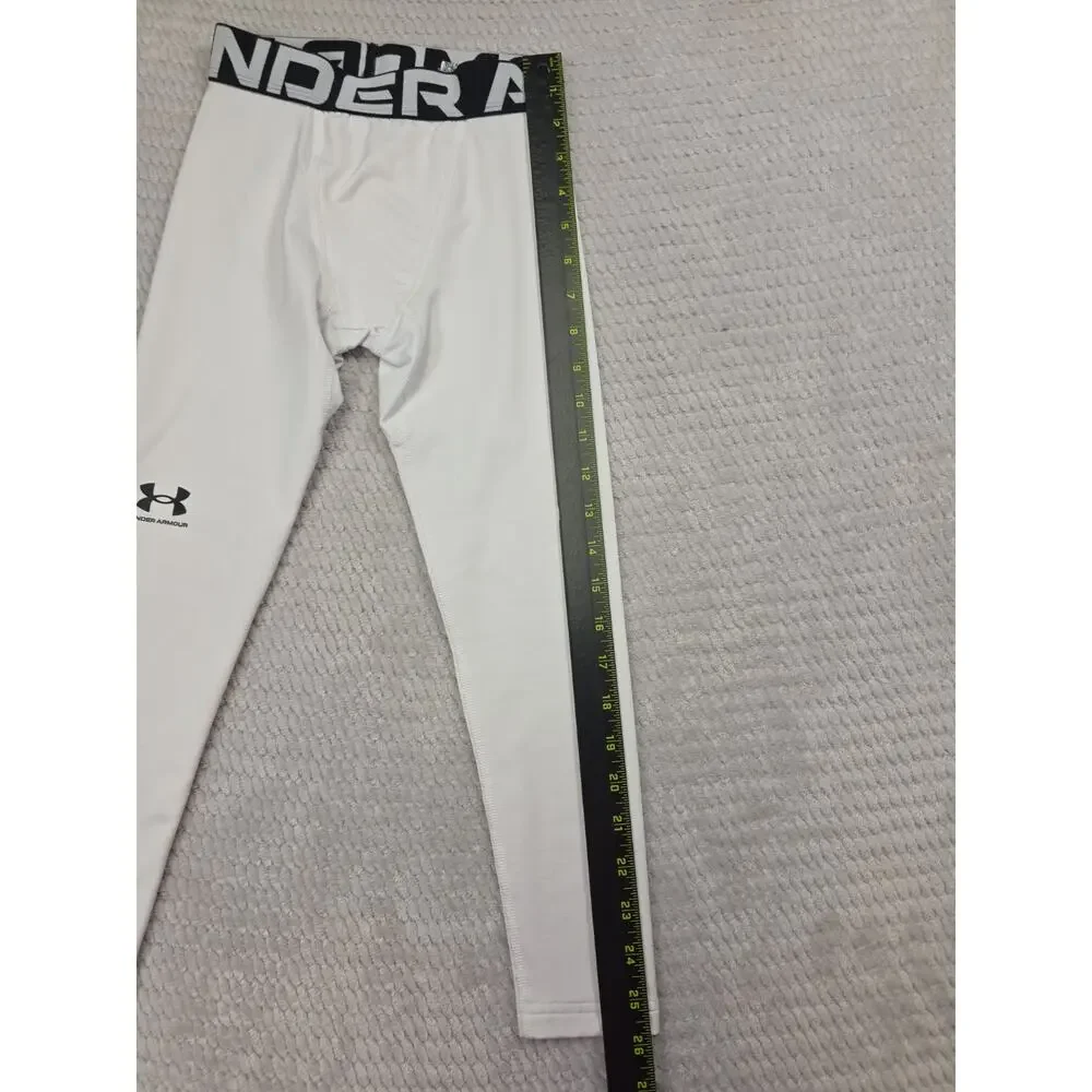 Under Armour Leggings Boys Youth XS White Fitted Active Sports